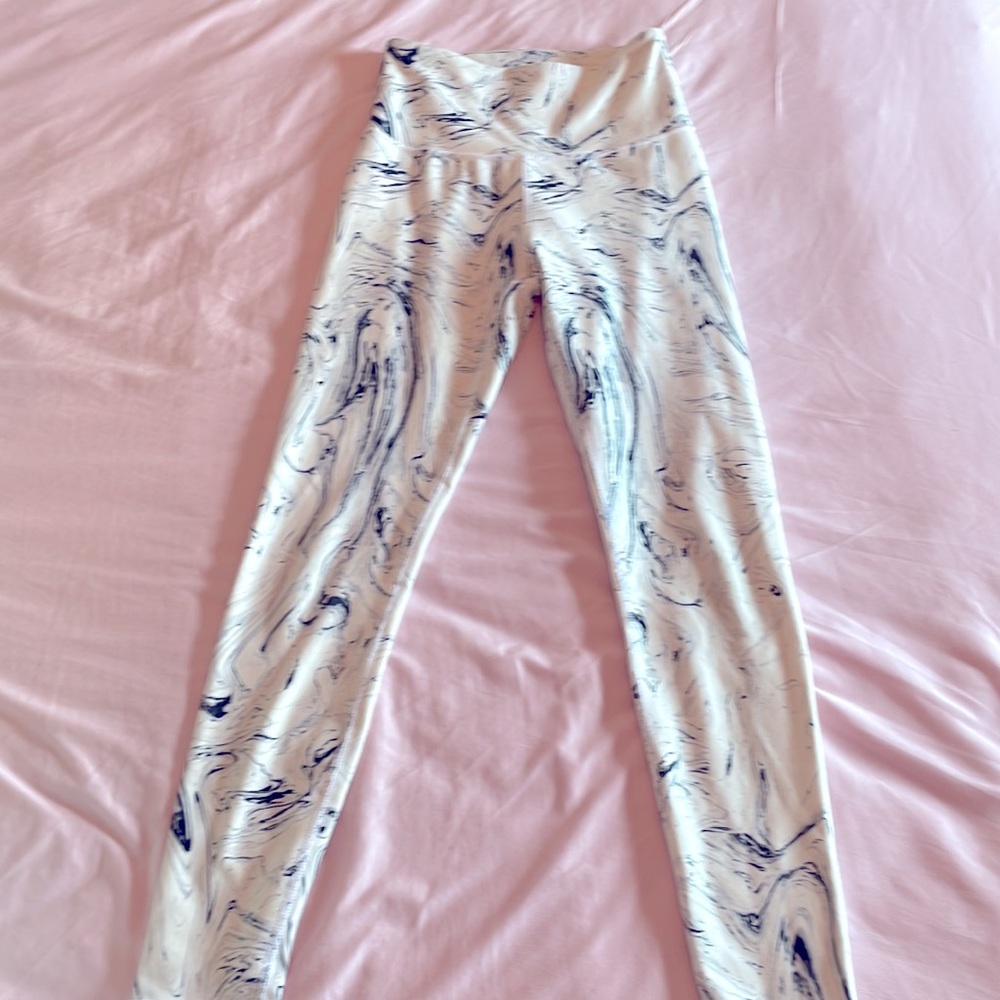 white marble full length leggings